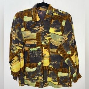 Vintage scenery pictures blouse